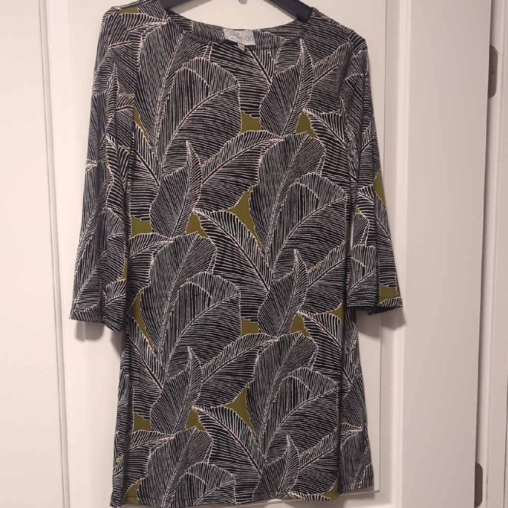 Grayson Leaf Patterned Tunic Or Mini Dress